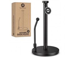 Regal Houseware® PREMIUM Keukenrolhouder – Hoogwaardig RVS – Verzwaarde voet – Vier zachte anti-kras beschermvoetjes – Geschikt voor alle maten keukenrollen – Veerbelaste spanarm – Stevig en duurzaam ontwerp