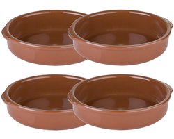 Regas Ovenschalen terracotta - 8x stuks - D17 x H9 cm van aardewerk - 300ml - Tapas schalen