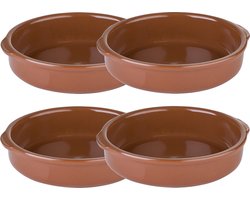 Regas Ovenschalen - terracotta - 8x stuks - D20 cm - aardewerk - 400 ml - Tapas schalen