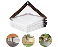 Regenbestendig membraan - Winddichte hoes - Stofwerend doek - Waterdicht polyethyleendoek - Buiten beschermend zeil - Met metalen oogjes - Inclusief 5 meter touw - Voor meubels, tuinhuisjes, kippenhokken, erven, hekken, kassen (2*3m - Transparant)
