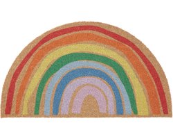 Regenboog Deurmat - Deurmat Binnen - Deurmatten Voor Buiten - Vloermat - Slijtvast Door Kokosvezel Materiaal - Multicolor - 90x50 CM