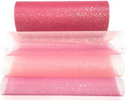 Regenboog Glitter Tule Rol 15,2 cm x 10 m - Sprankelende Netstof Spoel Met Pailletten voor Bruidsstrik, Rok, Geschenkverpakking, Bruiloft en Feest Decoratie - Roze