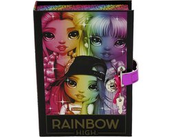 Regenboog Jewellery Box met Spiegel en Vakjes - Houten Kistje met Slot voor Sieraden Opbergen
