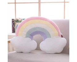 Regenboog-ster en maan sierkussen knuffelig wollig kinderkussen voor kinderen - Fotografie rekwisieten achtergrond sofa-rugkussen kinderkamer huisdecoratie. floor pillow