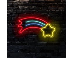 Regenboog Ster Neon Teken Handgemaakte Acryl LED Nachtlampje Opknoping Staande Muur Decor voor Slaapkamer Thuis Bar Pub Winkel USB Aangedreven Neon Wall Art
