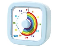 Regenboog Timer-60 Minuten Timer- Kinder Timer- Educatieve tijdklok- Stil & Visueel timer Blauw - Pomodoro Timer- Kookwekker- Speelse Timer-Studie Timer ideaal voor Thuis en School- Perfect voor focus en Time Management.