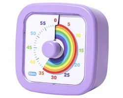 Regenboog Timer-60 Minuten Timer- Kinder Timer- Educatieve tijdklok- Stil & Visueel timer paars- Pomodoro Timer- Kookwekker- Speelse Timer-Studie Timer ideaal voor Thuis en School- Perfect voor focus en Time Management.