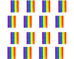 Regenboog Vlag Bunting - Pride Decoratie - Feestelijke Decoratie - Waterbestendig Plastic - 10 Meter - Meerkleurig