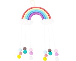 Regenboog Wanddecoratie - Handgemaakt Weven - Home Decoratie - Zonder Geur - 24 x 15 cm