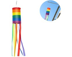 Regenboog Windzak / Wind Sleeve Flag - Kerstvlag & Festival Decoratie - Felgekleurde Windvlag voor Tuin, Feest en Evenementen - Polyesterdoek