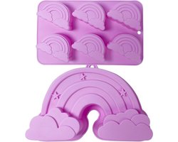 Regenboogcakevorm 2-pack voor kinderverjaardag, bakvorm siliconen - gelei, dessert, zeep, verjaardagsjubileum