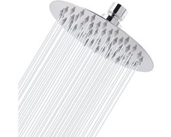 Regendouche, 15 cm, cirkelvormige hogedrukdouchekop van roestvrij staal 304, comfortabele douche-ervaring, ook bij lage waterdruk, kan aan de muur of het plafond worden geïnstalleerd chroom