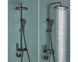Regendouche - Doucheset - Met Display - Handdouche - Bidet - Doucheslang - Douchestang - Zwart