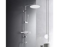 Regendouche doucheset met plank en roestvrij staal douchesysteem zonder kraan