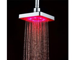 Regendouche - Met LED verlichting - 15x15 cm - Chroom