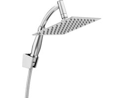 Regendouche XL Deluxe - Ø 28 cm - Zilver - Douchekop Met Slang En Houder - Regendouchekop - Handdouche