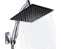 Regendouchekop XL Deluxe - Ø 28 cm - Zwart - Douchekop - Regendouche - Handdouche - Hoge druk - Roestvrij Staal - Wellness - Spa