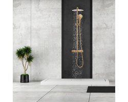 Regendoucheset - met thermostaatkraan - 25 cm - goud