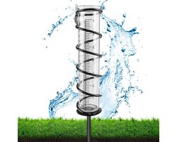 Regenmeter 17 cm glazen regenmeter vorstbestendig met metalen stop - voor tuin binnenplaats dek gazon landschap - tuinaccessoires