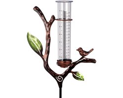 Regenmeter -Decoratieve Regenmeter voor buiten - Metaal met Grondpen - 7 Inch Afleesbare Acryl Buis - Boomtak Ontwerp - Regenmeter op Standaard voor Tuin, Gazon en Terras - Vorstbestendig en Duurzaam - Cadeau voor Tuinliefhebbers