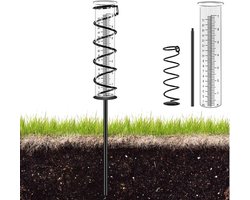 Regenmeter met grondpen en schaalverdeling voor tuin en buiten - Glazen regenmeter voor binnenplaats, dek, gazon, landschap - Tuinaccessoires