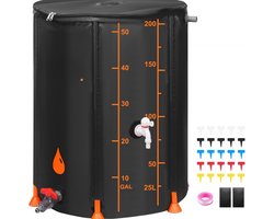 regentank 201 liter opvouwbare regenton 1000D PVC-materiaal regenton regenwaterton watertank regenwatertank ideaal voor het besproeien of schoonmaken van uw tuin, gazon, auto of boerderij