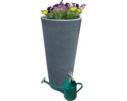 Regenton manhattan rond grijs 160L incl. messing kraantje