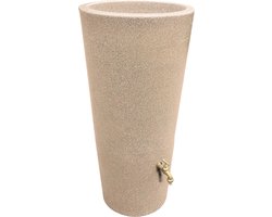 Regenton manhattan rond zandkleur 160L incl. messing kraantje