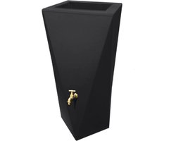 Regenton manhattan twist zwart 250L incl. messing kraantje