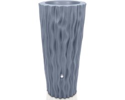 Regenton Met Plantenbak - Regenwater Opslag - Tuin Bewatering - Duurzaam Gerecycled Materiaal - 160 Liter Capaciteit - Grijs
