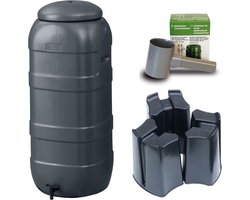 Regenton Rainsaver - Antraciet 100 L + Voet + Vulautomaat