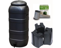 Regenton Rainsaver - Zwart 100 L + Voet + Vulautomaat
