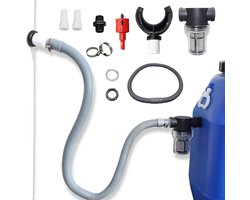 Regenton regenverzamelaar voor regenbuizen - aansluiting valpijp - Speedy aansluiting - zeef en montagetoebehoren - regenwater opvang - daken tot 80 m² Regenton