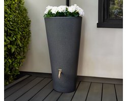 Regenton Rond zwart 160L incl. messing kraantje - Prestige Paris