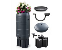 Regenton Slimline Flower 100L - Compleet pakket - 2-in-1 Plantenbak - Kraan, voet en vulautomaat