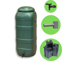 Regentonset Slimline 100L groen incl. voet + vulautomaat