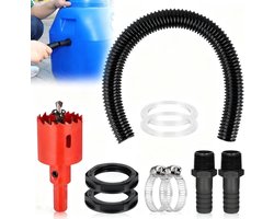 Regentonverbindingsset met 1 inch connector en 100 cm slang voor tuinwateropvang en IBC-container accessoires voor optimale regenwaterverzameling
