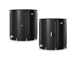Regenwateropvang tank 750L zwart met kraan – Grote opvouwbare PVC regenton voor tuin