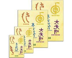Reiki Symbool Muurkunst - Meditatie Decoratie - Spirituele Ruimte - Vijf Symbolen Inclusief - Vier Maten - Kleurrijk