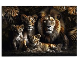 Reinders Glasschilderij Lion Family - 78x116cm - Glas - REINDERS