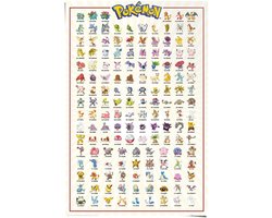 Reinders Poster Pokemon - kanto 151 english - 91,5x61cm - Papier - REINDERS