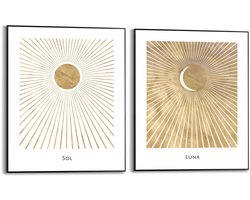 Reinders Schilderijen set Zon en Maan - 50x40cm - Hout - REINDERS