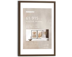 Reinders Wissellijst posterlijst Poster 61x91,5 of 50x70 Walnoot Hout