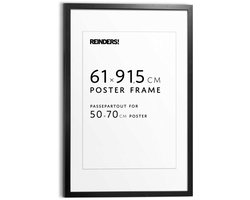 Reinders Wissellijst posterlijst Poster 61x91,5 of 50x70 Zwart MDF