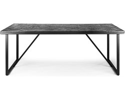 Reinier eettafel teakhout zwart 160x90 cm
