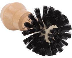 Reinigingsborstel voor Portafilter - Professionele Koffie Tamper Borstel - Houten Handvat - Keukengereedschap - Draagbaar - 58MM - Koffiemachine Accessoire