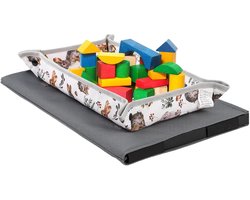 Reis dienblad organizer - Vliegtuig tafelhoes - Handig opbergen - Morsbestendige zone - 32 x 21 cm - Konijntje