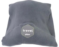 Reis- en vliegtuigkussen - Authentieke slaapervaring op langeafstandsvluchten - Nek- en schouderondersteuning - Superzacht, lichtgewicht, gemakkelijk mee te nemen, machinewasbaar vluchtkussen (grijs)
