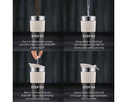 Reis French Press Systeem - Dubbelwandig RVS, 0,35 Liter, Crème