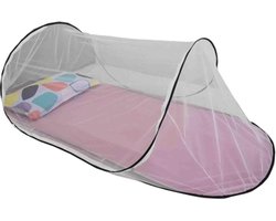 Reis-muggennet voor Bed - Dubbelbed Canopy voor Eenpersoonsbed - Slaapkamer Bedgordijnen met Frame - Opvouwbaar Stapelbed Canopy - Dicht Geweven Tent voor Studentenkamer, Reizen en Kamperen - 200 x 80 x 56 cm - Wit